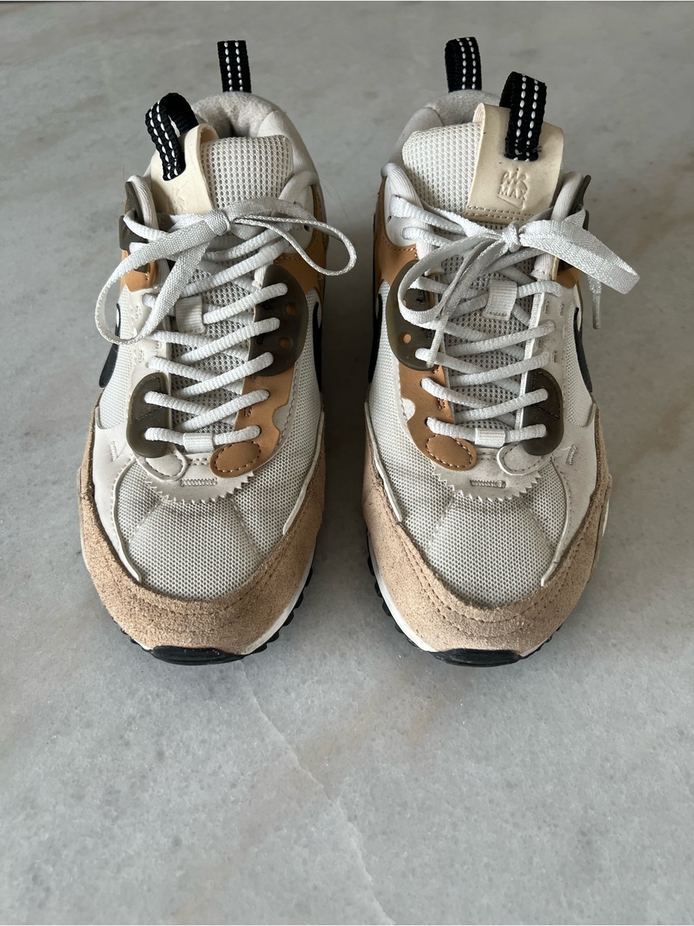 Nike Beige, Cream & Black Mixed-Material Sneakers